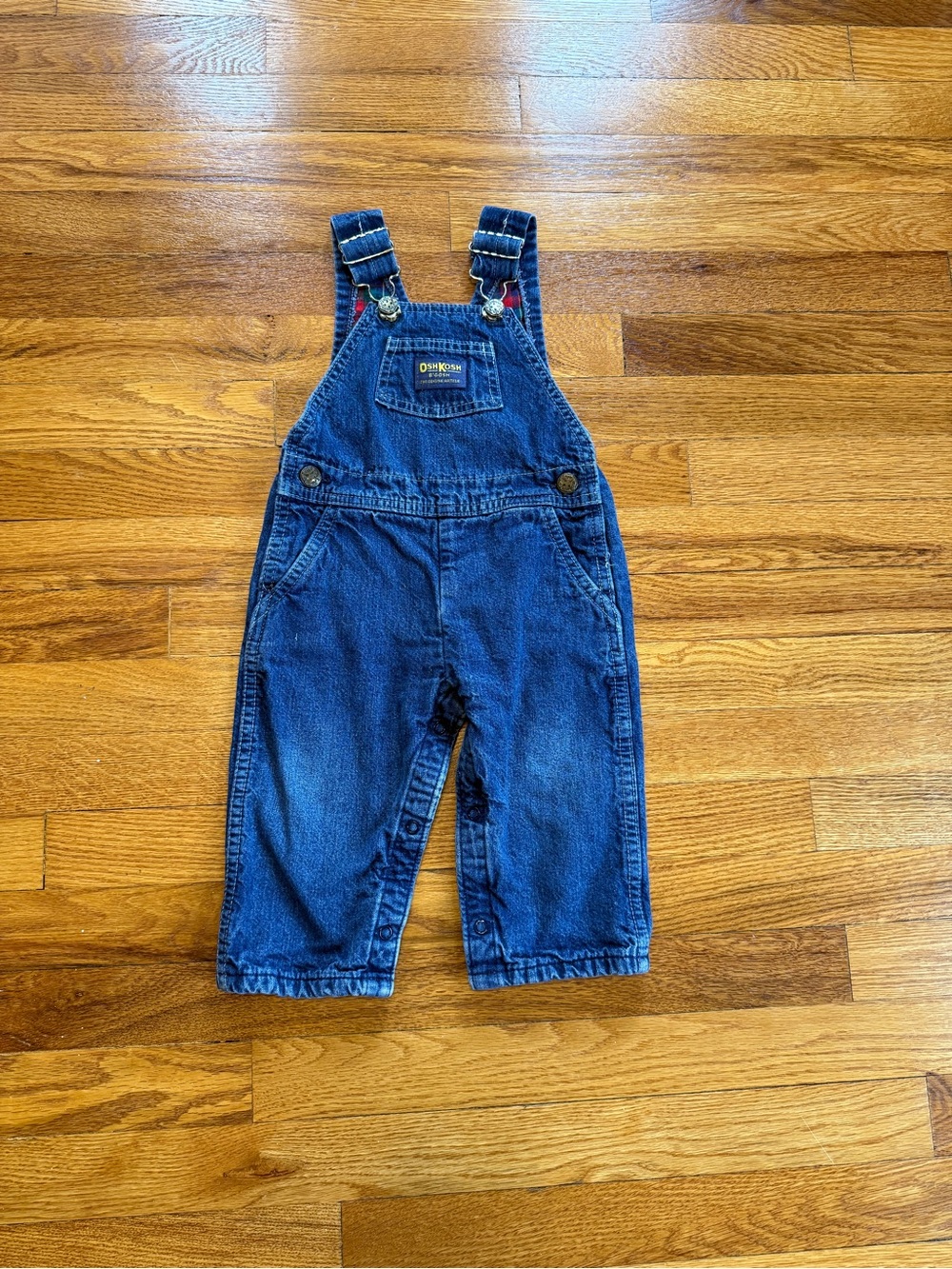Osh Kosh Vintage Flannel Lined Denim Overalls Coveralls 24 Mo Toddler Youth